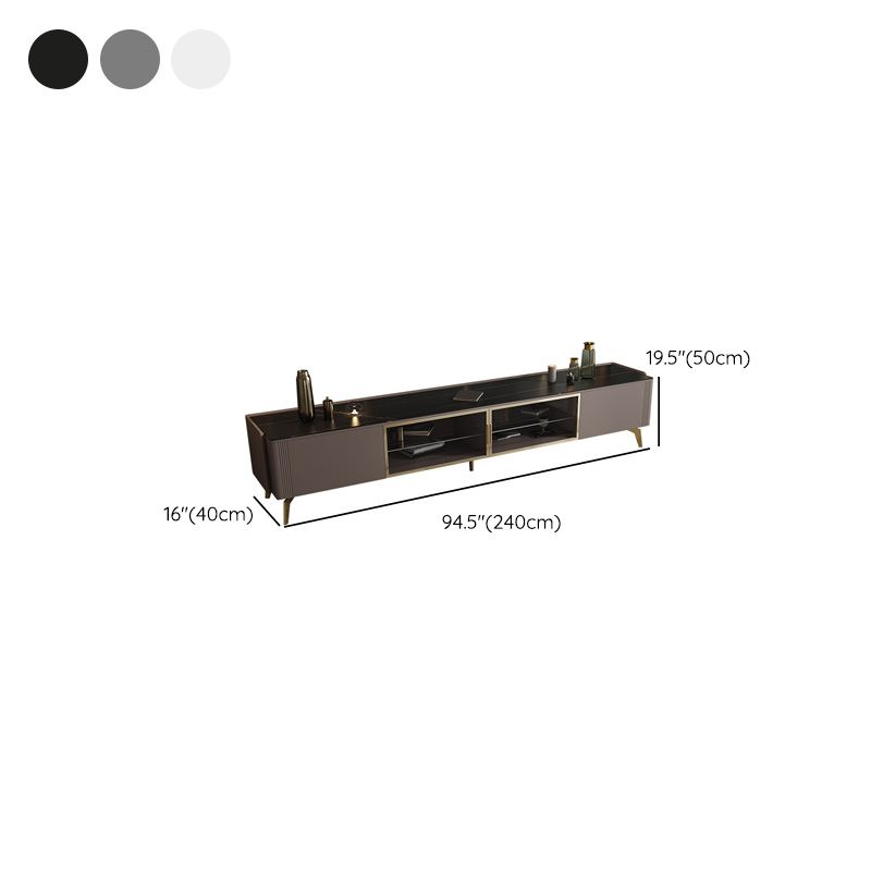 Glam Media Console TV Stand Stone TV Media Console for Living Room