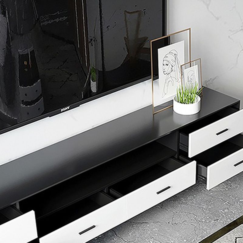 Wood and Metal TV Cabinet Modern Minimalist Home Open TV Stand Console