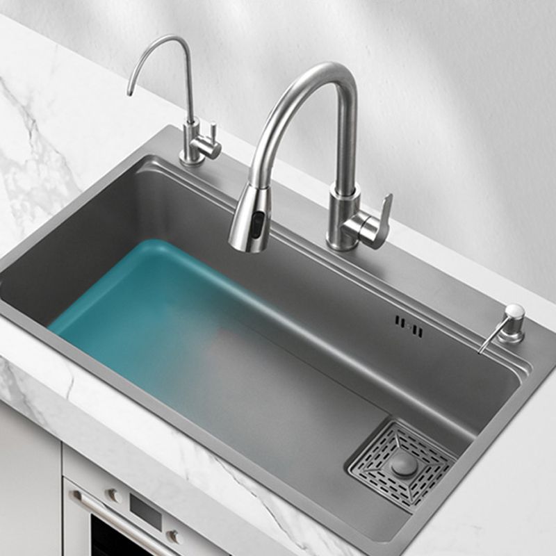 Modern Kitchen Sink Stainless Steel with Accessories and Faucet Top-Mount Workstation Sink