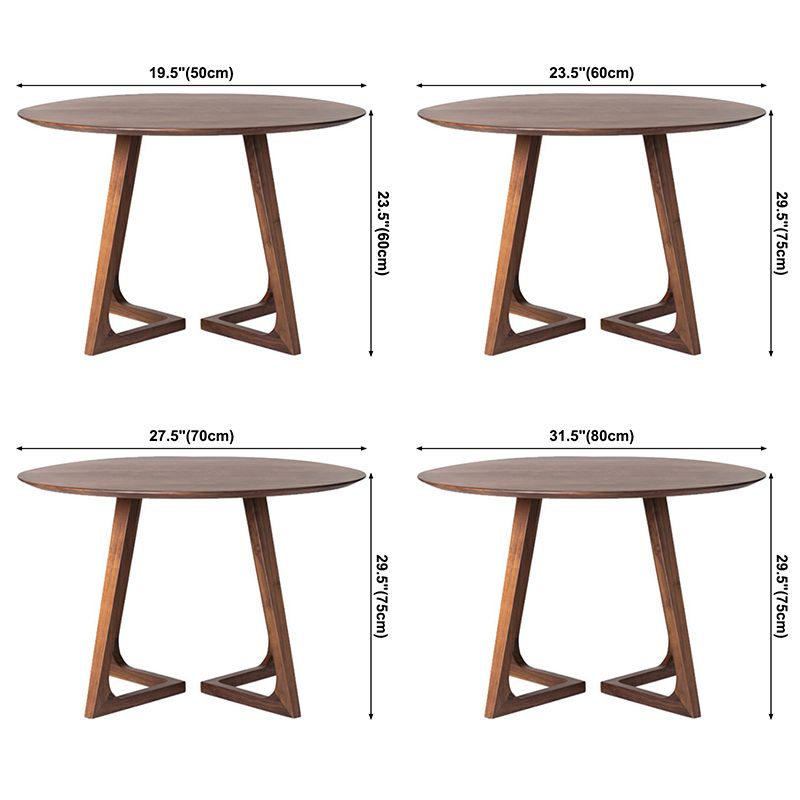 Modern Round Shape Solid Wood Dining Table Kitchen Standard Dining Table with Double Pedestal