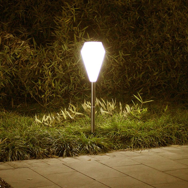 Plastic Diamond Solar Ground Lighting Contemporary White LED Landscape Light for Pathway