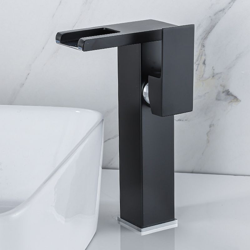 Contemporary Sink Faucet Solid Color Low Arc Bathroom Vessel Faucet