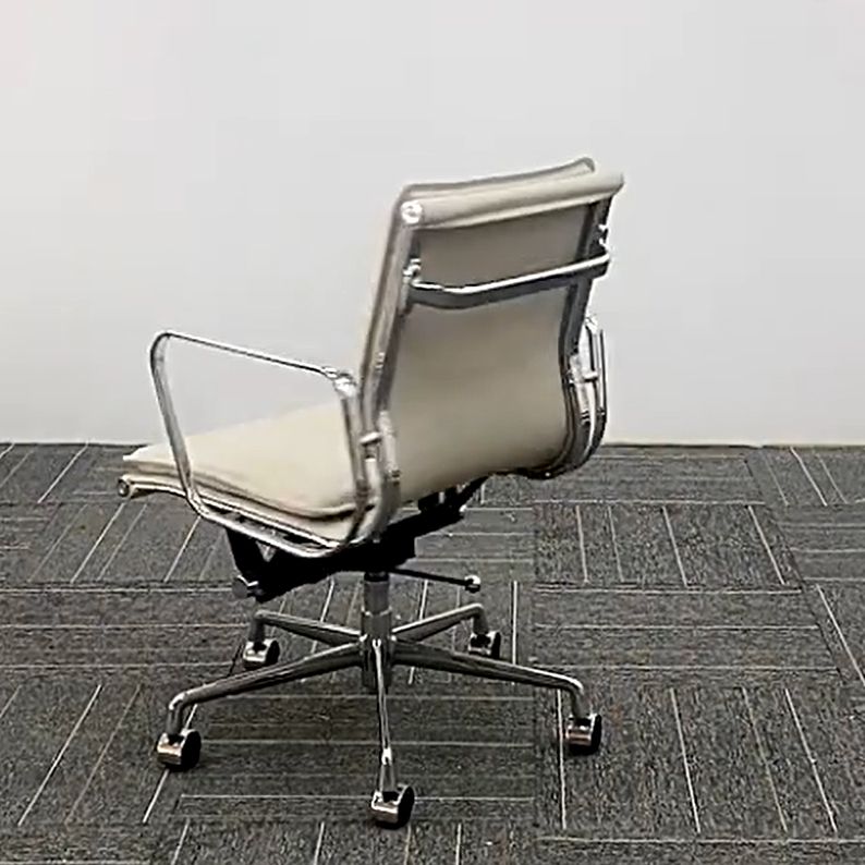 Contemporary Fixed Arms Task Chair White Desk Chair for Office