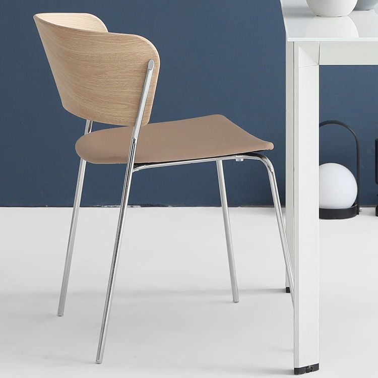 Modern Chair Dining Armless Open Back Chair for Kitchen with Metal Legs