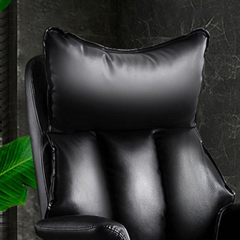 Modern Leather Armless Office Chair No Distressing Ergonomic Desk Chair with Wheels