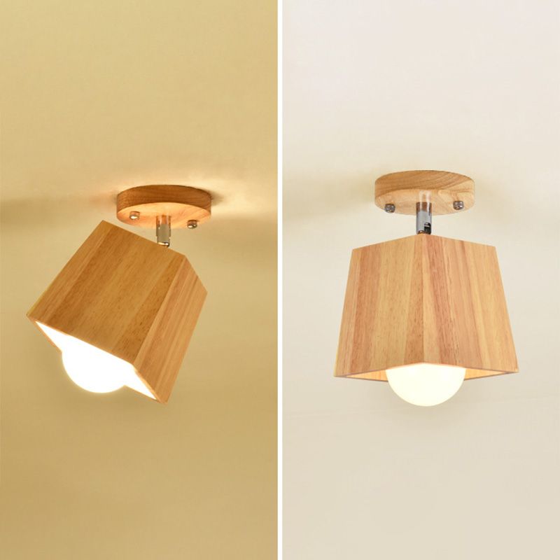 Créatif LED en bois semi-luminaire de plafond pour le porche du couloir pour le couloir