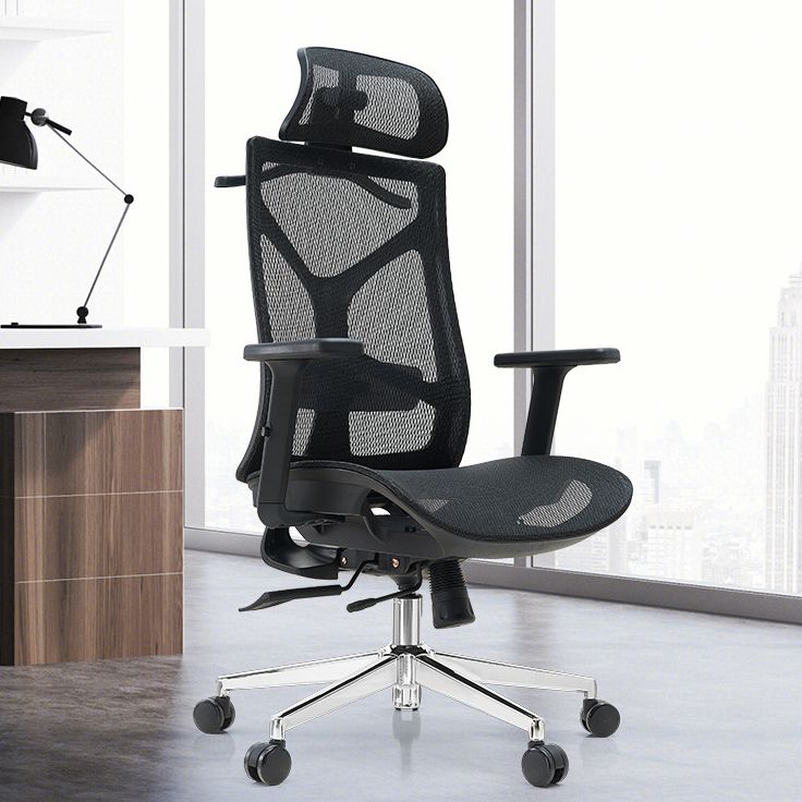 29" Wide Contemporary Desk Chair Black Upholstered Office Chair