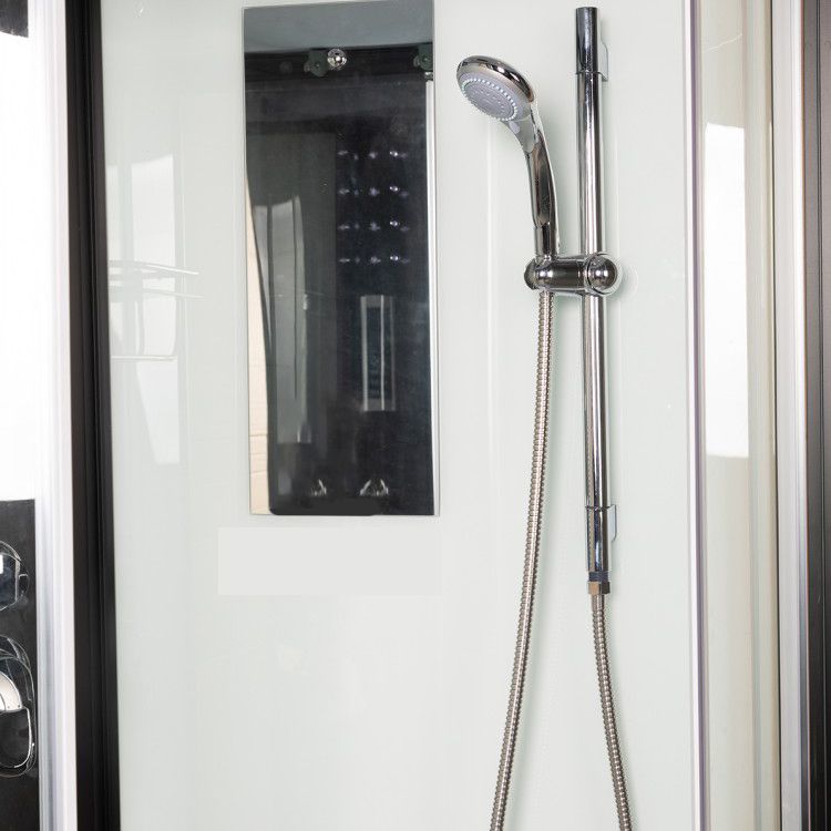 Tempered Glass Shower Stall Black Double Sliding Door Shower Enclosure