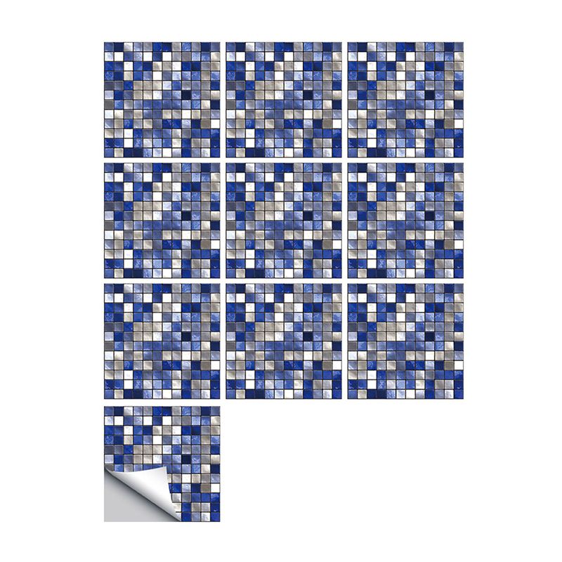 Self Sticking Blue Mosaics Wallpapers Tiles Modern Removable Wall Covering for Bath