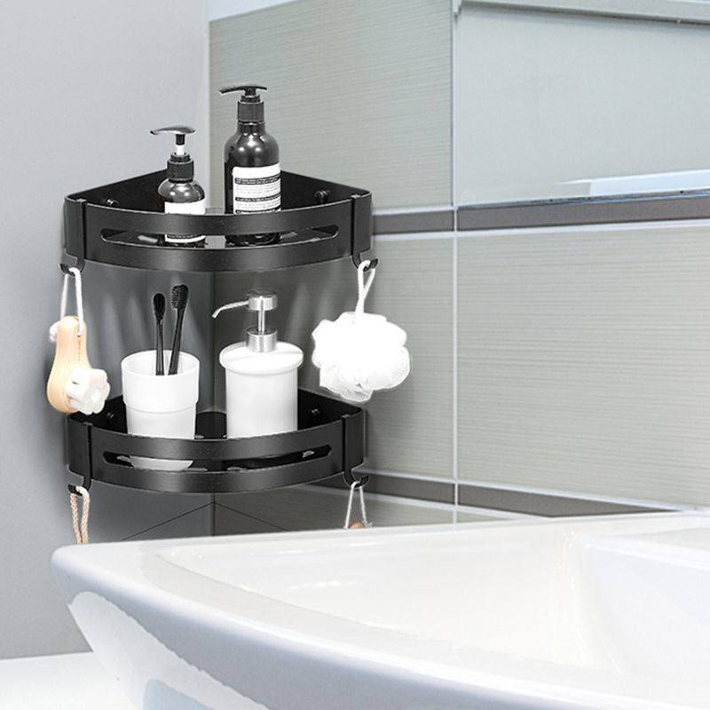 Black/Silver Bathroom Set Modern 1/2/3 - Piece Anti-rust Bath Shelf