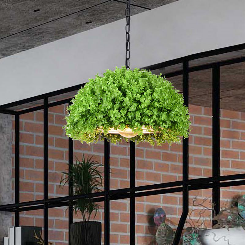 18"/21.5" W Industrial Plant Hanging Light 1 Bulb Metal LED Ceiling Suspension Lamp in Green