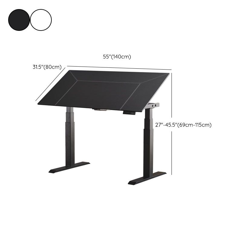 Rectangular Shaped Folding Writing Desk with Metal Legs in White/Black