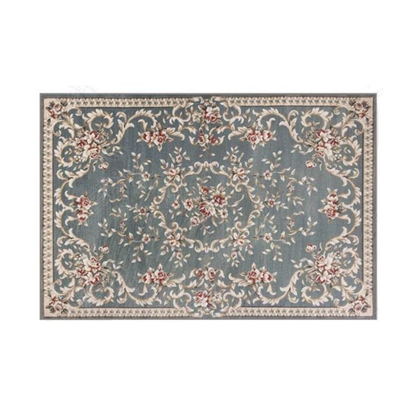 Moroccan Medallion Printed Rug Polyester Area Rug Non-Slip Backing Carpet for Home Decoration