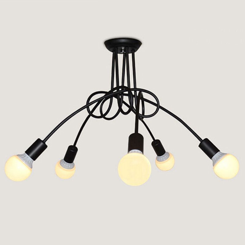 Bombilla industrial Semi Flush Mount Candelier Metal Semi Flush Light