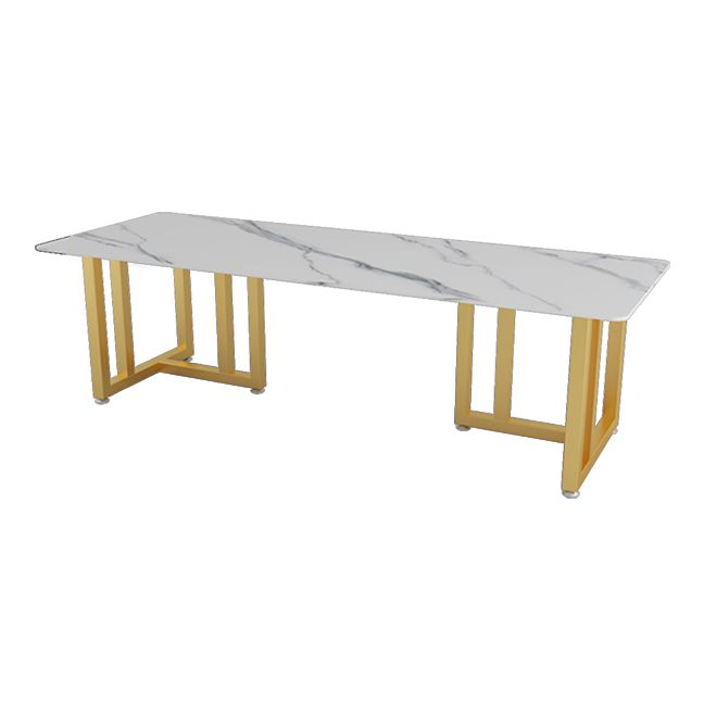 Office Study Table Curved Shaped Modern Sintered Stone Meeting Desk