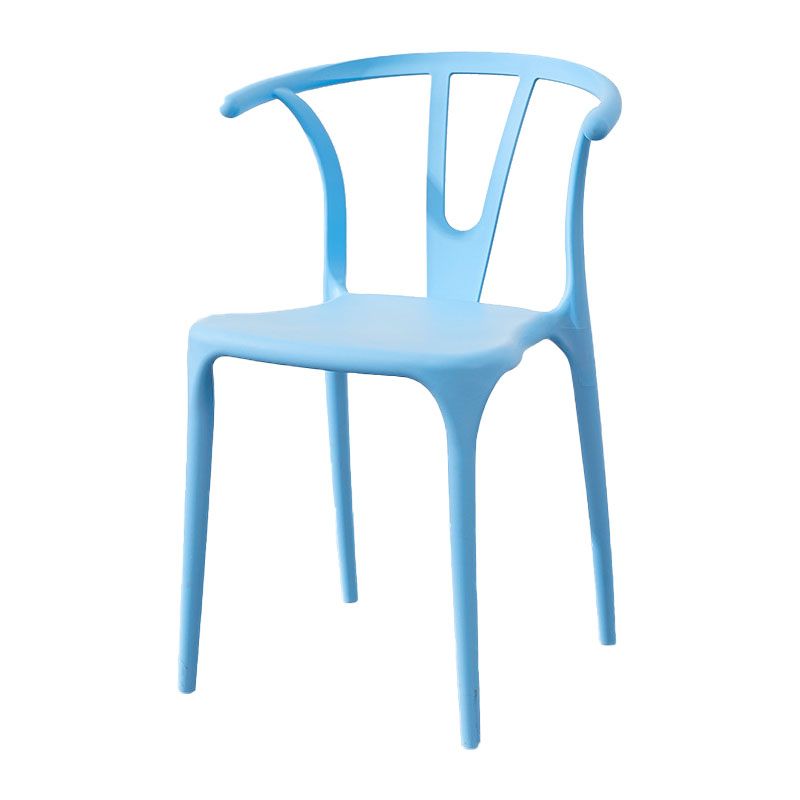 Modern Style Stackable Chair Dining Armless Chair with Plastic Legs for Kitchen