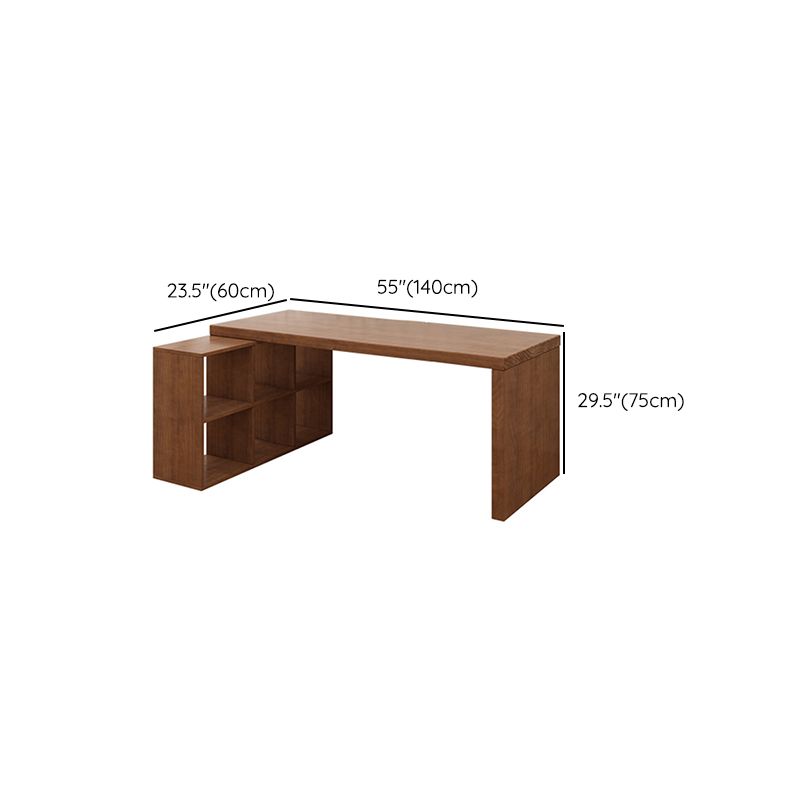 Industrial Solid Wooden Office Desk L-Shape Writing Desk for Bedroom