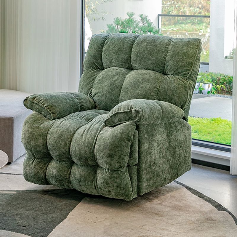 Contemporary Velvet Standard Recliner with Tufted Back and Rocking Base