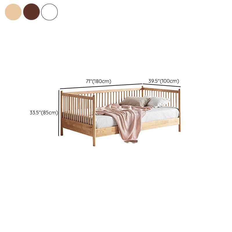 Farmhouse Solid Wood Nursery Crib with Guardrail 33.46" High