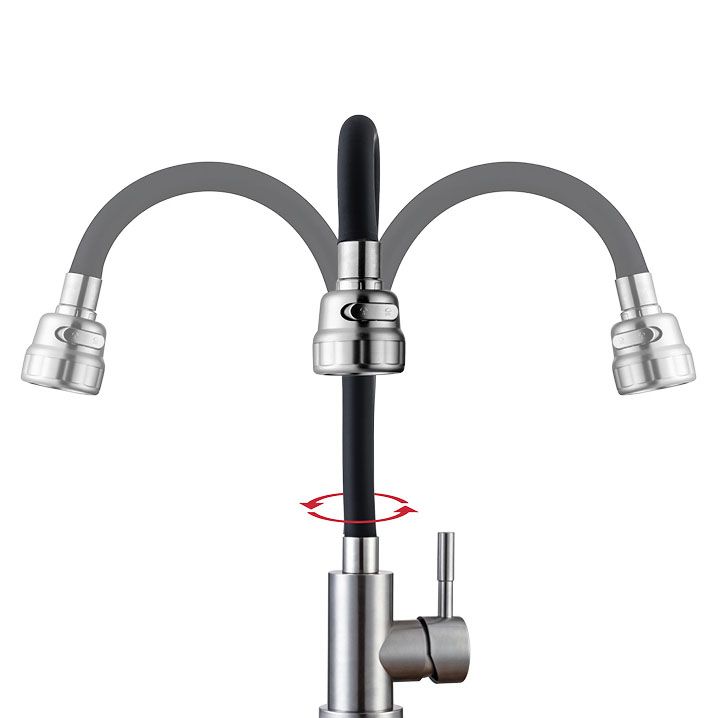 Contemporary Pull down Kitchen Faucet Single Handle 304 Stainless Steel Water Filler