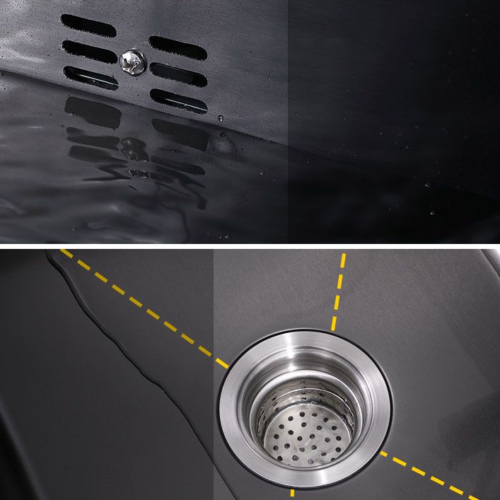 Modern Kitchen Double Basin Black Kitchen Sink with Soundproofing