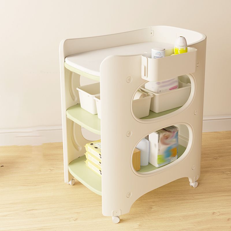 Modern Arch Top Baby Changing Table Shelf Changing Table With Safety Rails