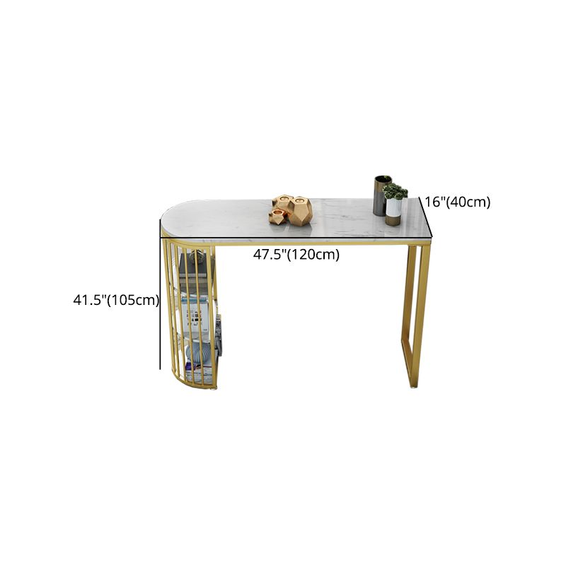 Stone Bar Dining Table Glam Bar Table with Double Pedestal for Kitchen Dining Room