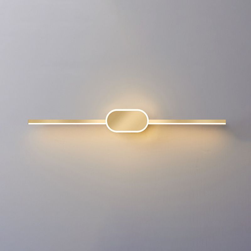 Media de metal lineal tocador de tocador Estilo moderno 1 Ideas de iluminación de tocador de luz en oro