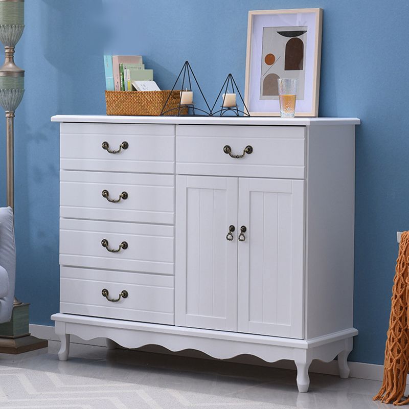 Contemporary Matte Finish Storage Chest Horizontal Solid Wood Combo Dresser