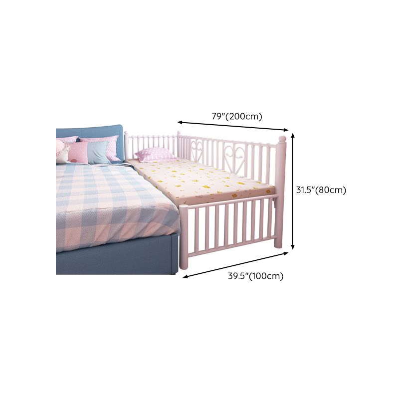 Metal Fixed Side Crib in White Mattress Included Crib with Guardrails