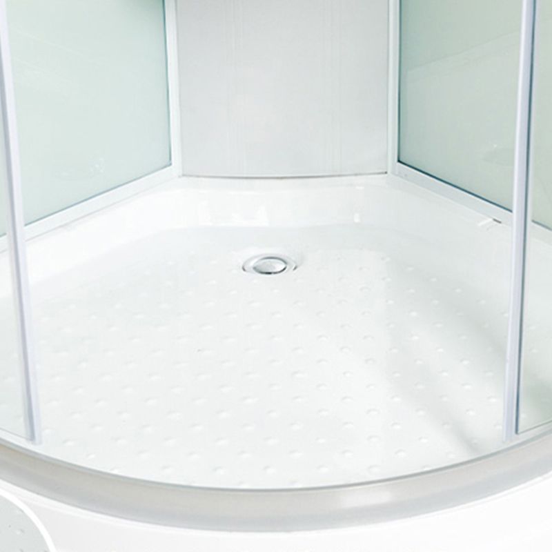 Round Shower Stall Corner Double Sliding Tempered Glass Shower Stall