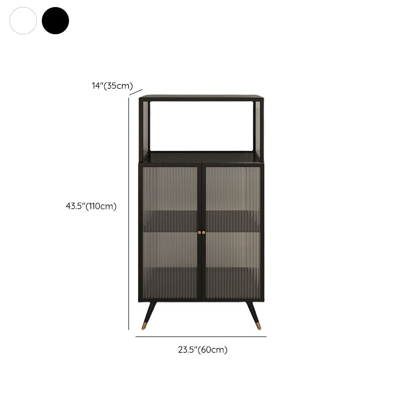 Contemporary  Curio Cabinet Metal Glass Doors Display Stand for Dining Room