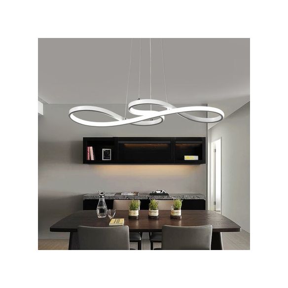 Simplicité moderne Spiral lustre lampe en aluminium suspendu suspendu pour le restaurant