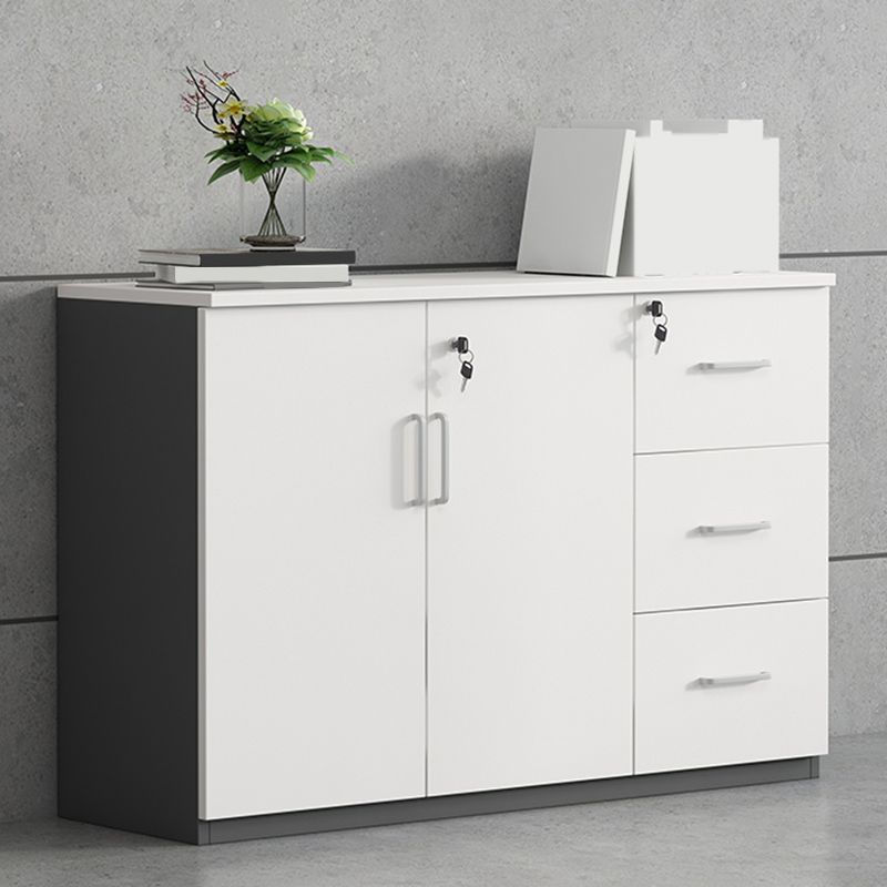 Nordic Style File Cabinets Solid Wood Frame Key Lock Horizontal File Cabinet Office