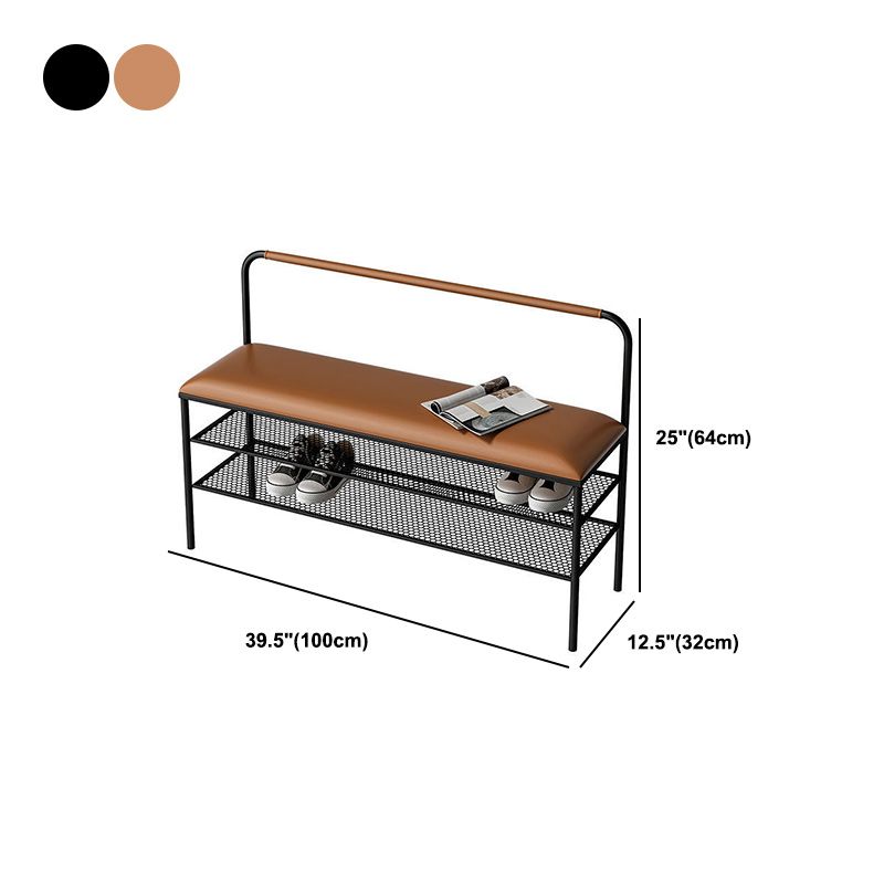 25.2 Inch H Bench Glam Entryway Bench with Shoe Storage for Bedroom