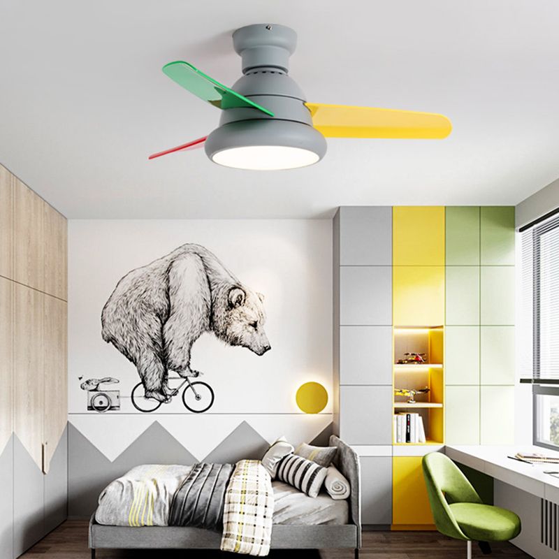 Metal Ceiling Fan Light Modern Style 1 Light Ceiling Fan Light for Bedroom