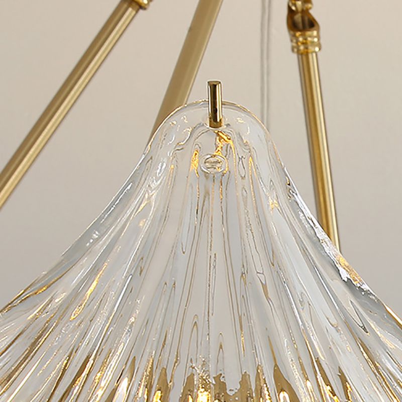 Postmodern Chandelier Light Fixture Metal Glass Shell Decorative Chandelier for Hotel