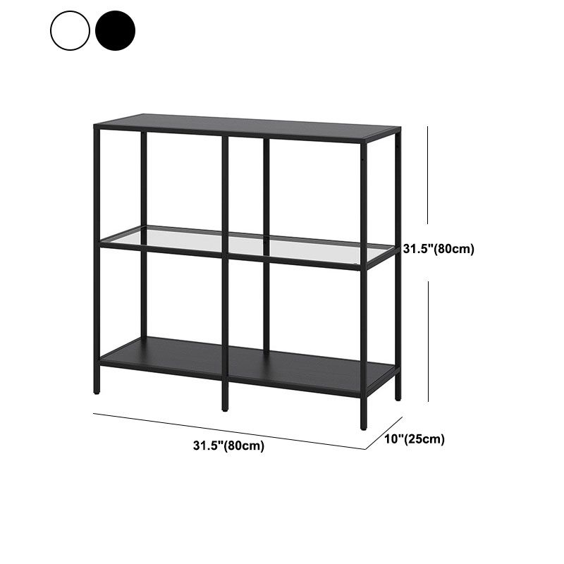 Modern Iron Console Sofa Table Rectangle End Table with Shelves for Hall