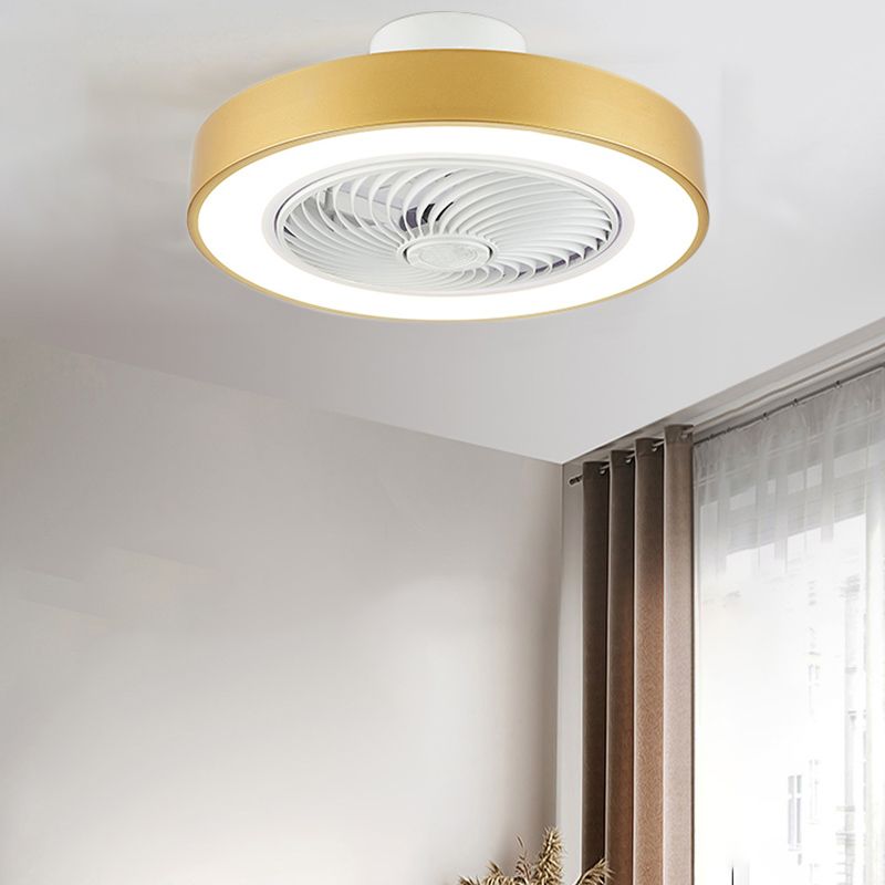 Modern Round Fan Light Metal Colorful 20" Wide Flush Mount Light for Living Room