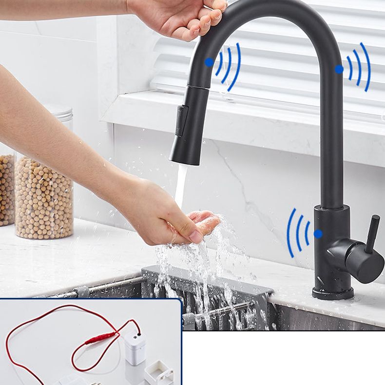 Pull Down Sprayer Kitchen Faucet 1-Handle Touch Bar Faucet with Supply Lines