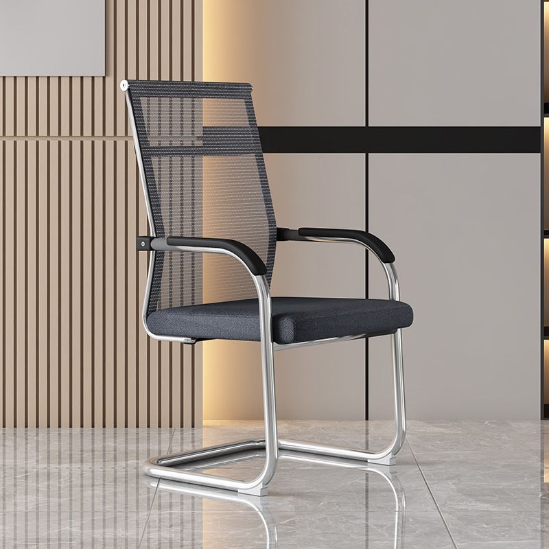 Modern Black and Cray Desk Chair with Mid Back Home Office Chair