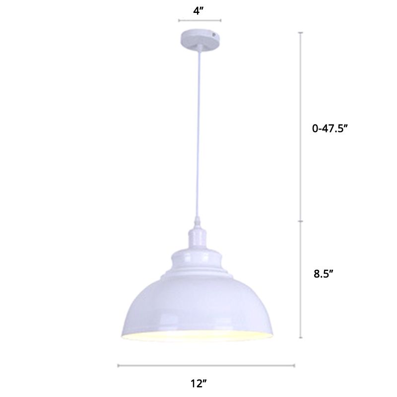 Bowl Shade Restaurant Hanging Lamp Factory Style Metal 1 Head Anhänger Deckenleuchte