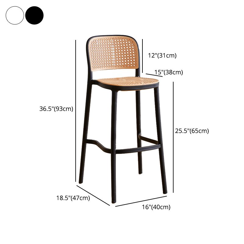 Contemporary Bar-stool Plastic Counter Bar Stool with Plastic Legs for Kitchen