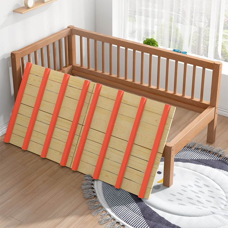 Contemporary Solid Wood Nursery Crib with Guardrail in Natural