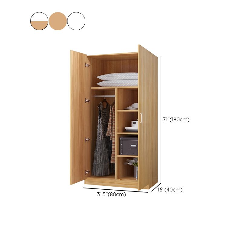 Modern Style Wardrobe Closet Manufactured Wood Shelved Kids Closet with Garment Rod