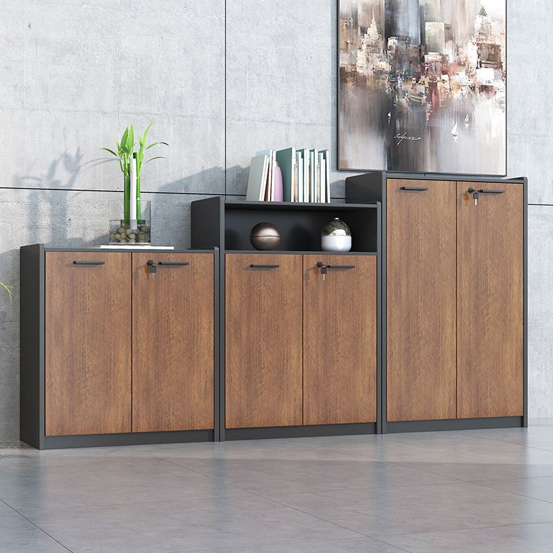 Contemporary File Cabinet Wooden Frame Key Lock File Cabinet for Office