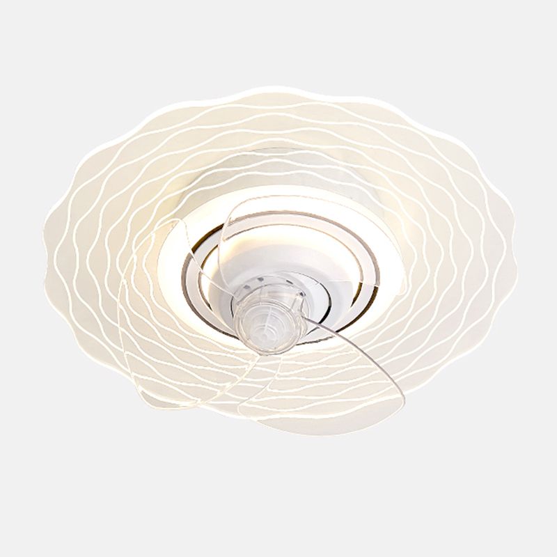 Metal Round Ceiling Pendant Modern Style 1 Light LED Fan Light for Living Room