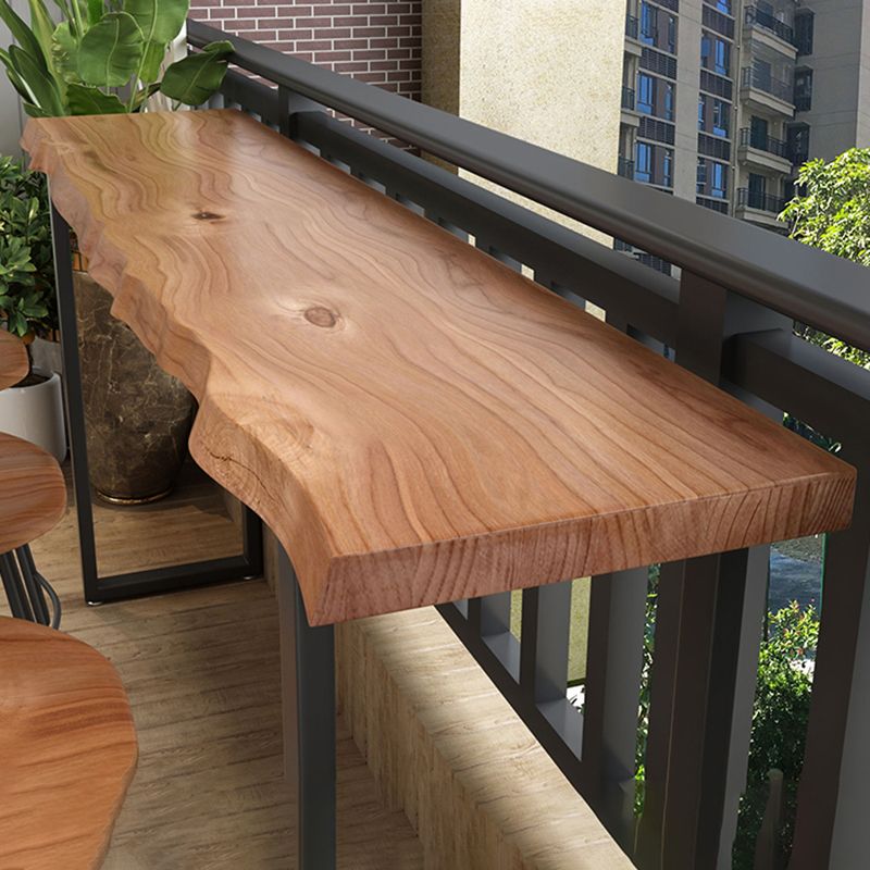 Pine Wood Bar Dining Table Modern Bar Table with Sled Base for Milk Tea Shop