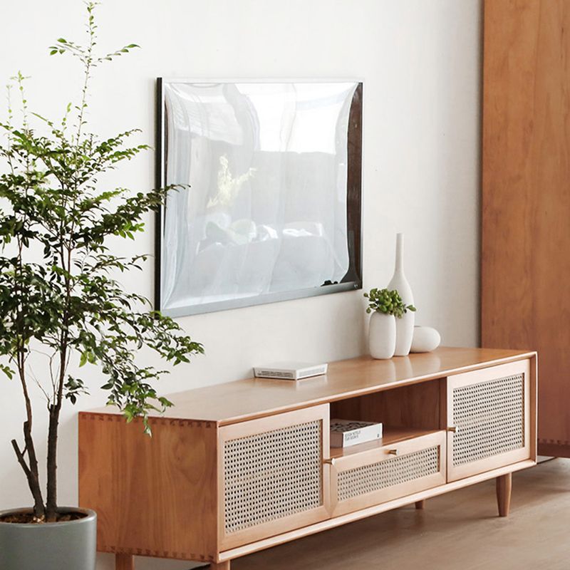 Solid Wood Media Console Scandinavian TV Stand Console for Living Room