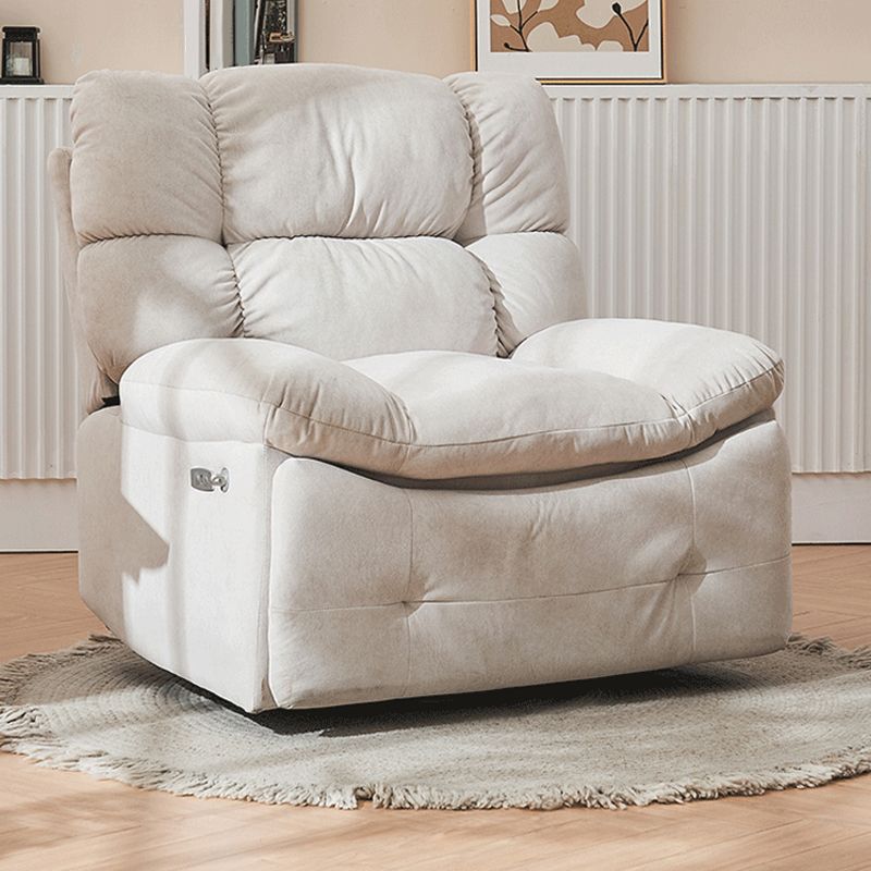 Microsuede Standard Recliner Solid Color Recliner Chair with Footrest